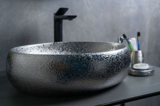 Раковина Gid 9030s 52235 накладная хром 48x34x15